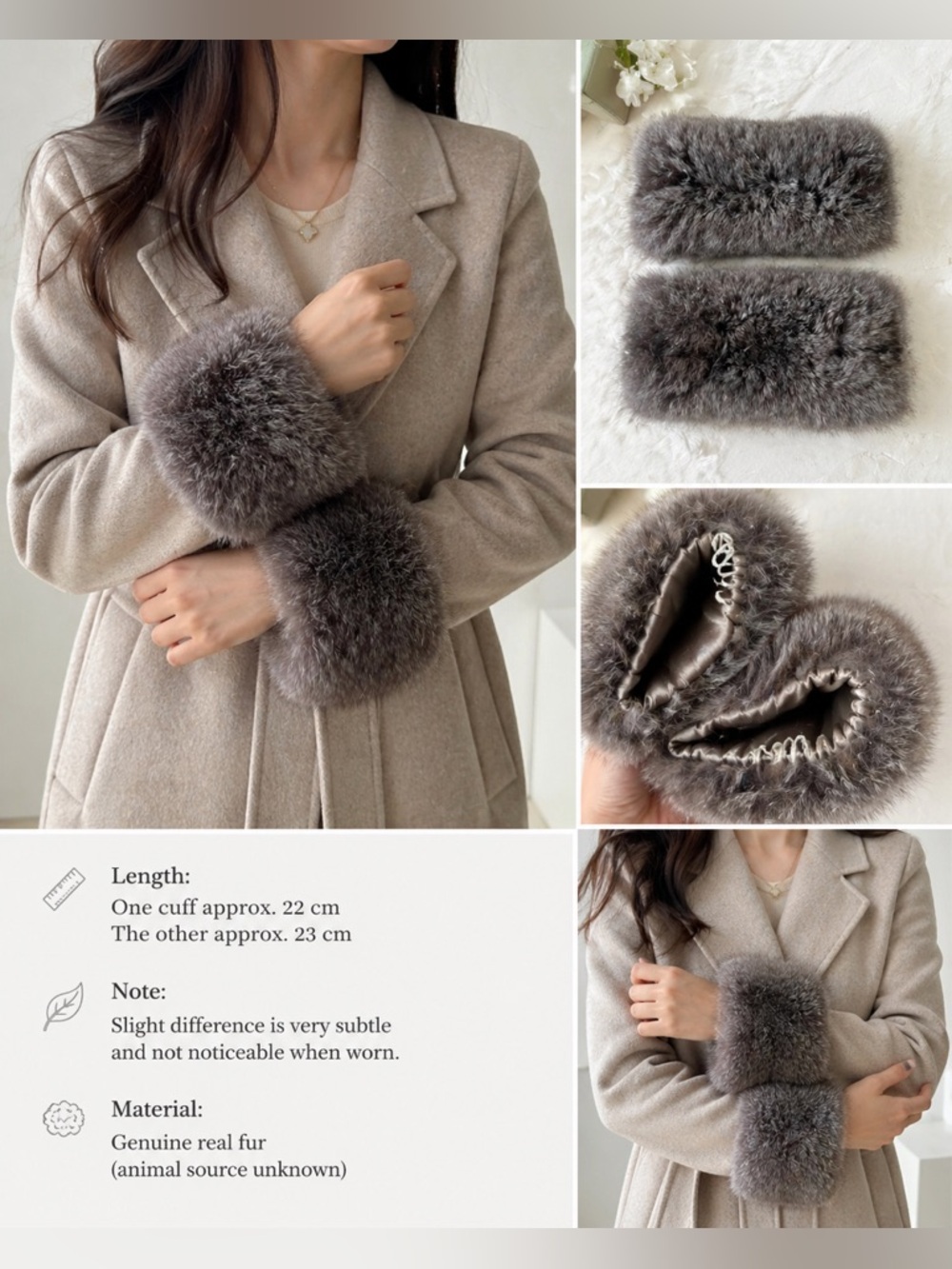 Elegant Real Fur Cuffs ā Luxury Winter Sleeve Accessory